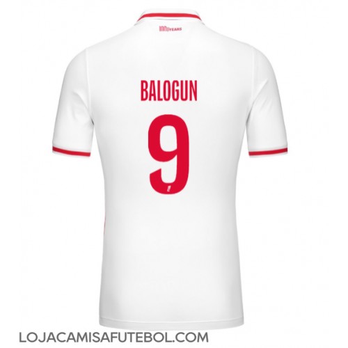 Camisa de Futebol AS Monaco Folarin Balogun #9 Equipamento Principal 2024-25 Manga Curta